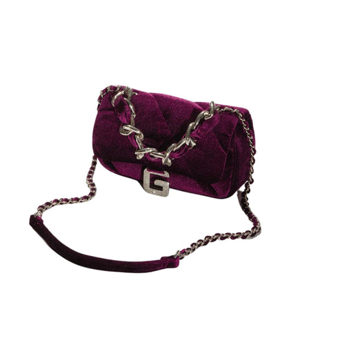 Borsa a tracolla in velluto strass Viola GAELLE- Francavilla Moda